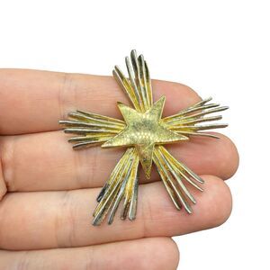 Vintage Jewelry Shooting Star Brooch Gold Tone pin
